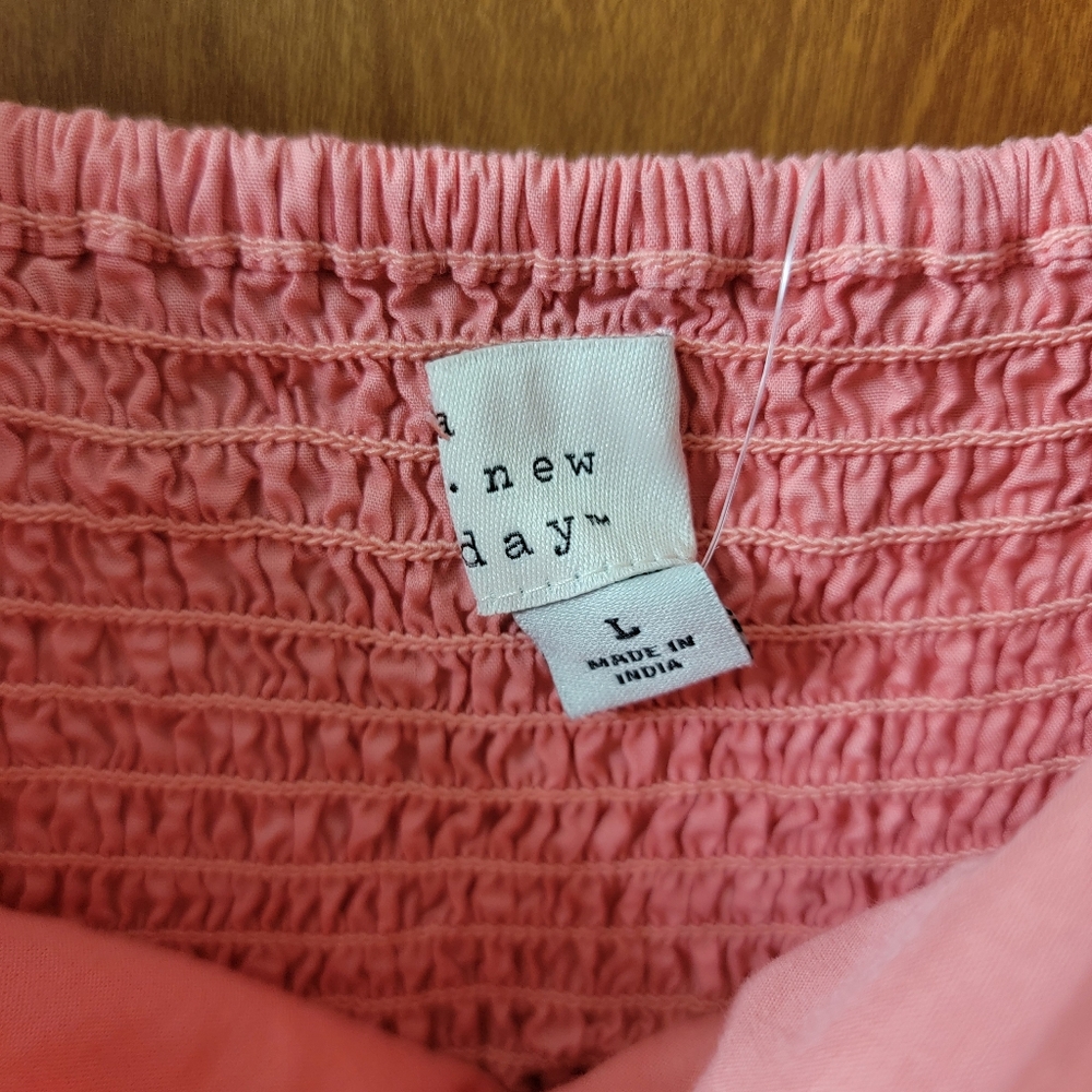 NWT A New Day Short Sleeve Midi Dress Coral Pink Size Large - Picture 7 of 8